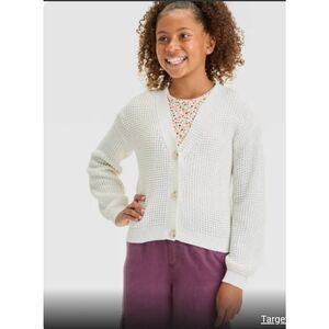 Art Class Girls White Cardigan Sweater Size XXL 16/18